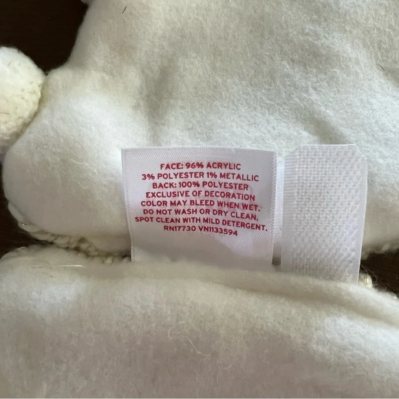 Wondershop Mini Christmas Tree Skirt, White Knit w/  PomPom Trim - Picture 3 of 4